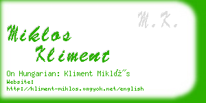 miklos kliment business card